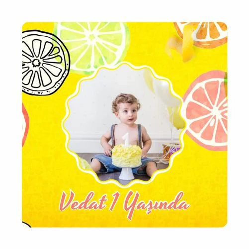 Limon Temalı Doğum Günü Magneti